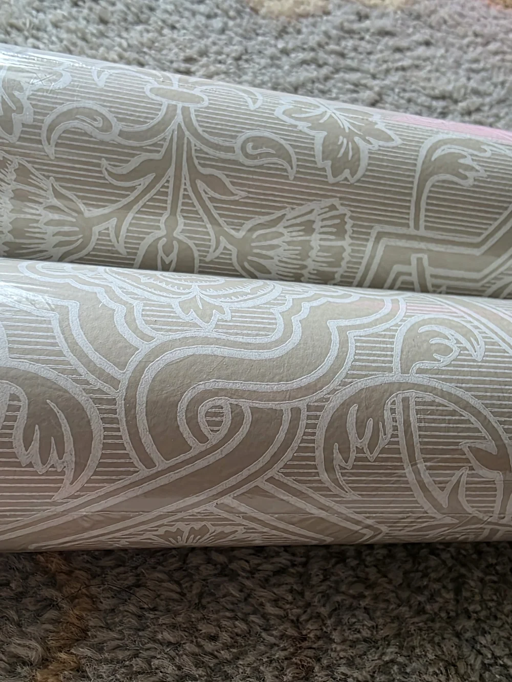 Rosenvinge Beige Ironworks Transitional Non Woven Blend Wallpaper 2 Rolls